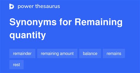 remaining quantity synonyms